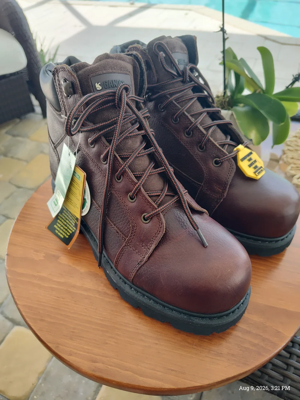 Gander Mountain Brown Leather Composite-Toe Men's Work Boots Sz 10W NWT